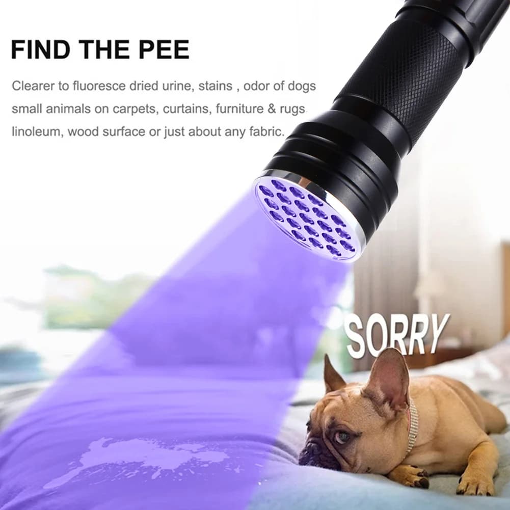 lampe de poche UV 21LED en alliage d'aluminium détecteur des scorpions et faux billet - المصباح بالأشعة فوق البنفسجية كاشف للعقارب والعملات المزورة - Électronique - صورة 4