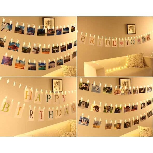 Clips lumineux pour accrocher des photos décoration intérieure - Décoration - صورة 7