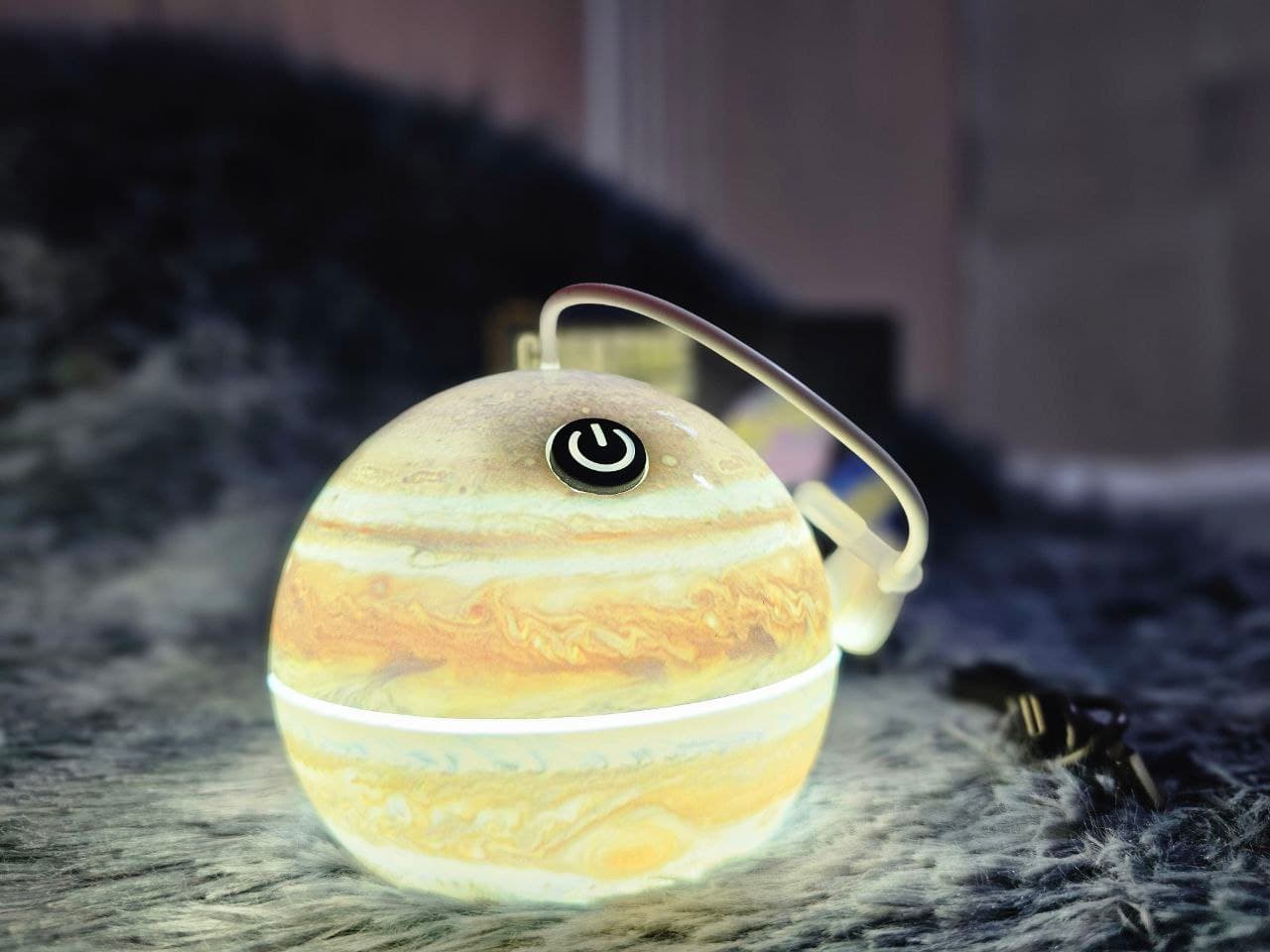 Lampe Led Suspendue En Forme De Boule Décorative, Rechargeable Par Usb, Pour Camping Intérieur Et Extérieur, En Forme De Lune Ou De Terre, 1 Pièce - Décoration - صورة حقيقية 6