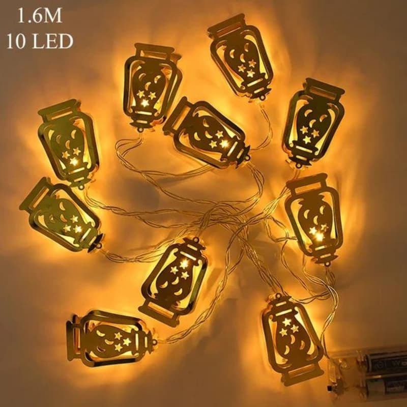 Guirlande lumineuse Fawanis de Ramadan 1.6 M / 10PCS - أضواء زينة رمضانية من فوانيس - Décoration - صورة 1