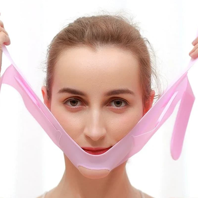 Masque facial en Silicone Nano en forme de V, Bandage pour réduire le Double menton, joue, cou, amincissant, Anti-rides - Soins et Beauté - صورة 4