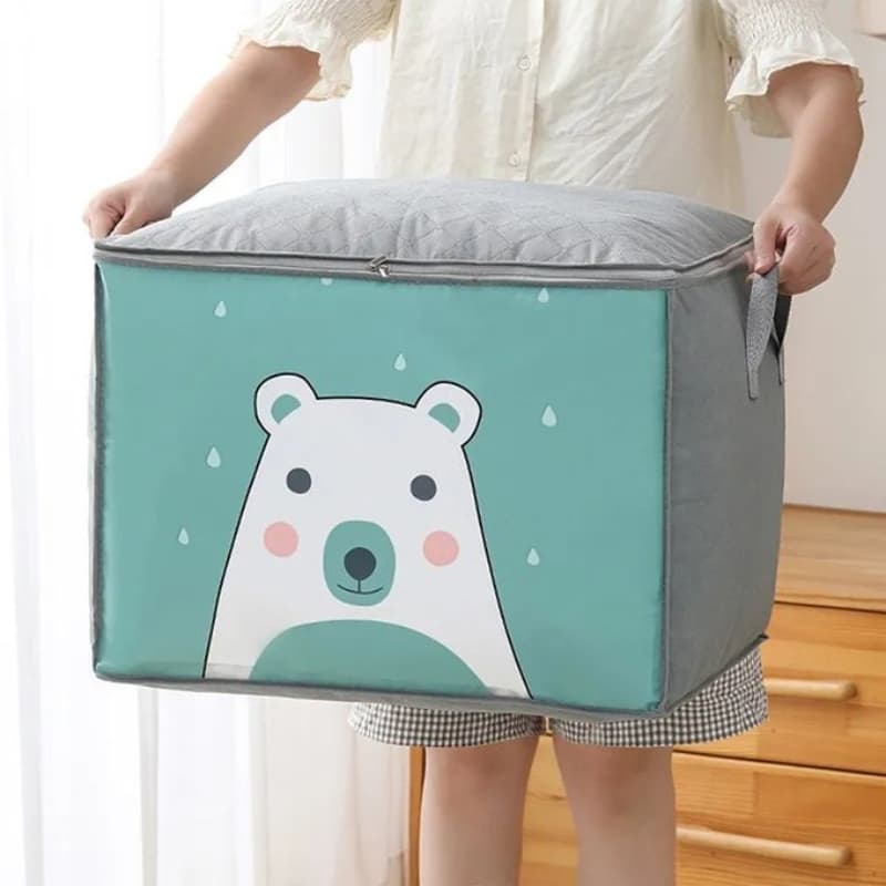 Pack 2 Sac de rangement Pliable pour vêtements à motifs de dessins animés Grande capacité - طقم2 قطع حقيبة تخزين ذات سعة كبيرة لللحاف والملابس - Maison - صورة 6