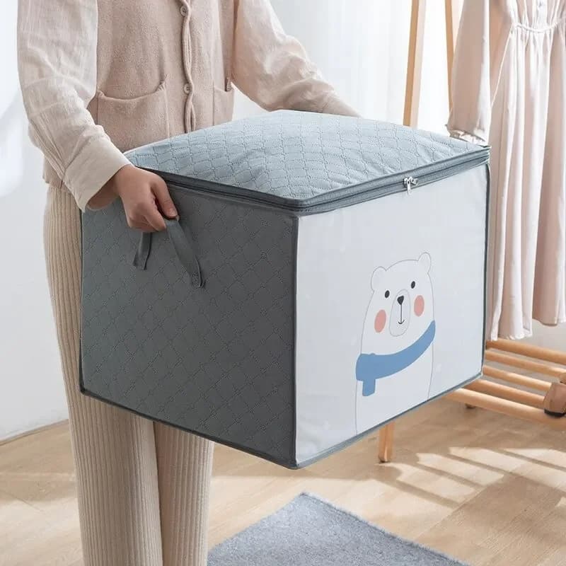 Pack 2 Sac de rangement Pliable pour vêtements à motifs de dessins animés Grande capacité - طقم2 قطع حقيبة تخزين ذات سعة كبيرة لللحاف والملابس - Maison - صورة 7