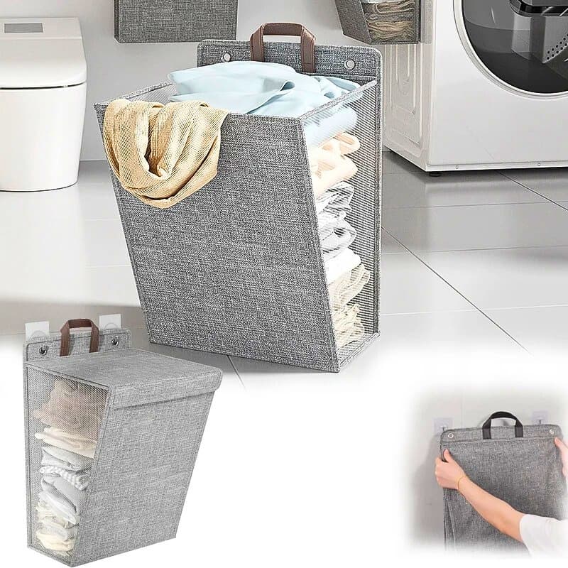 Panier à linge mural pliable pour vêtements sales, rangement pour linge, grande capacité - Maison - صورة 1