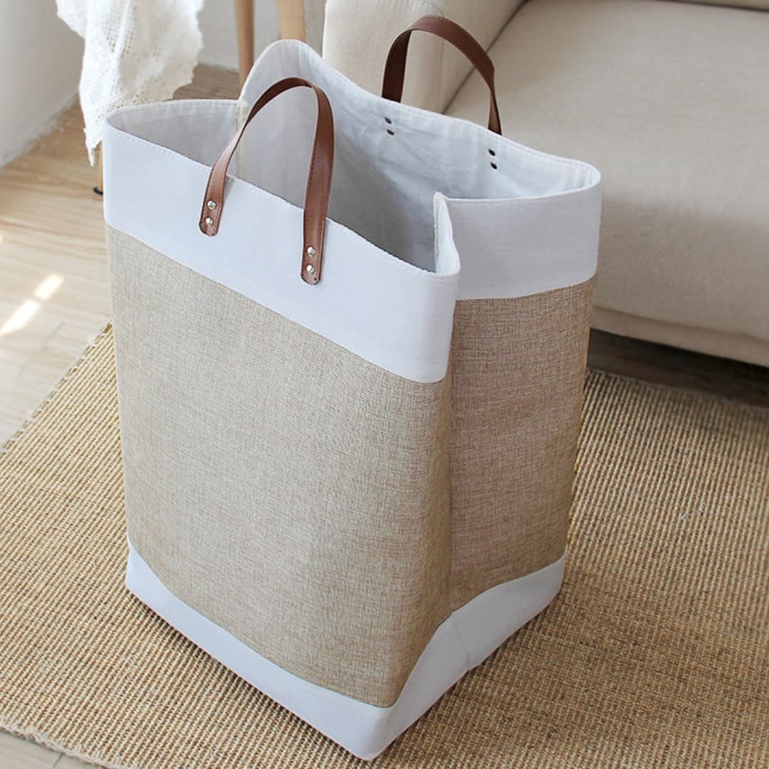 Grand panier à linge pliable en tissu domestique, rangement pour vêtements et jouets, grande capacité - Maison - صورة 6