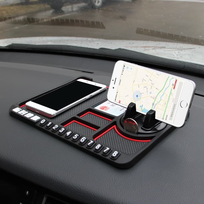 Support de téléphone antidérapant 4en1 Multifonctionnel en Silicone pour Tableau de Bord de Voiture - حامل هاتف لوحة سيارة من السيليكون متعدد الوظائف - Accessoires Auto/Moto - صورة 4