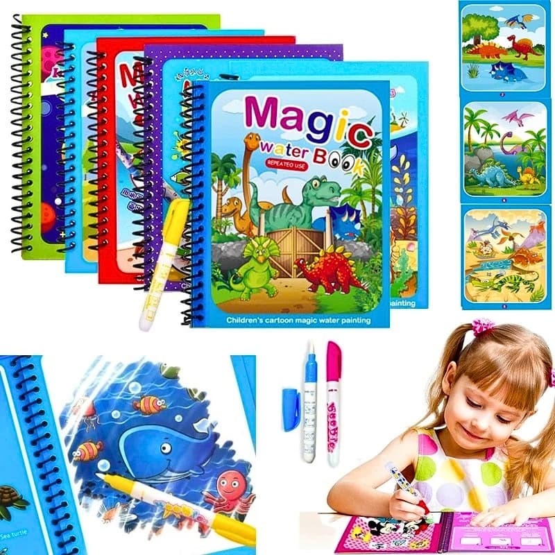 Livre De Dessin À L'eau Magique, Jouet de Coloriage Réutilisable Pour enfants - كتاب رسم الماء السحري، كتاب تلوين قابل لإعادة الاستخدام للأطفال - Jouet & Gaming - صورة 1