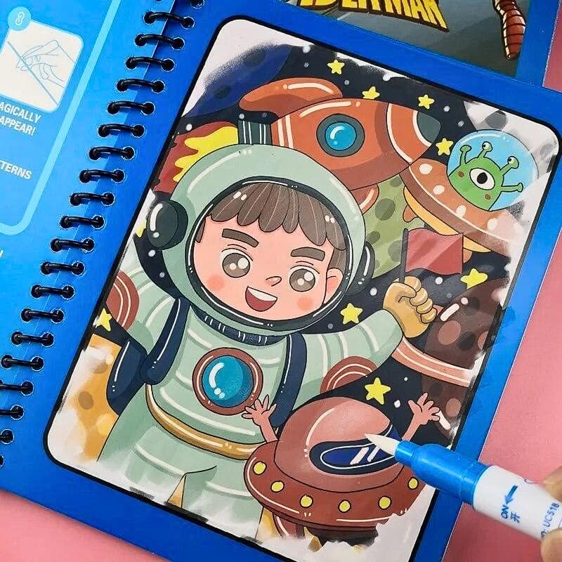 Livre De Dessin À L'eau Magique, Jouet de Coloriage Réutilisable Pour enfants - كتاب رسم الماء السحري، كتاب تلوين قابل لإعادة الاستخدام للأطفال - Jouet & Gaming - صورة 4