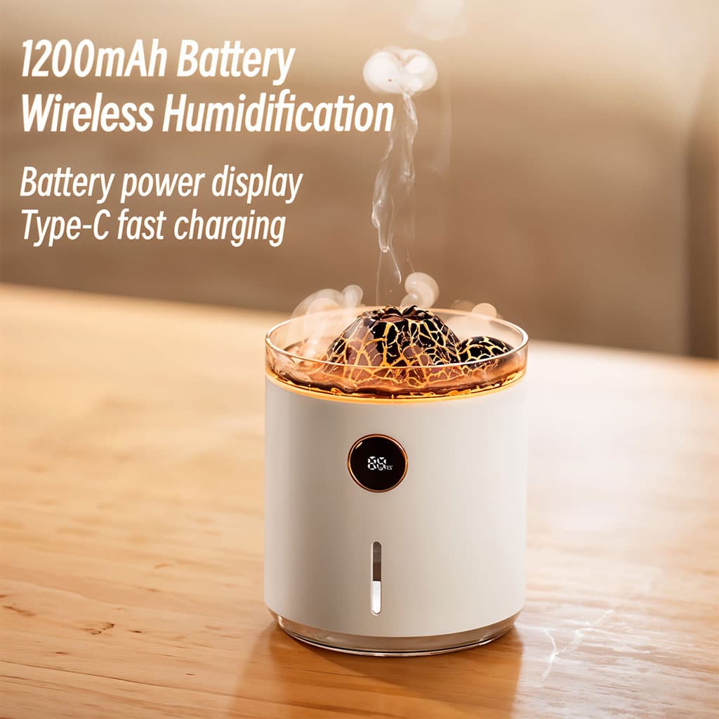 Diffuseur d'arôme de flamme à affichage numérique, brumisateur froid à ultrasons a 2 modes, 350ml, 1200mAh - Électronique - صورة 3