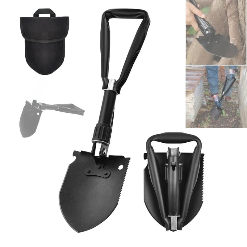 Pelle multifonction pliable avec sac de rangement ,outil de jardin , camping et urgences - Camping et Randonnée - صورة 1