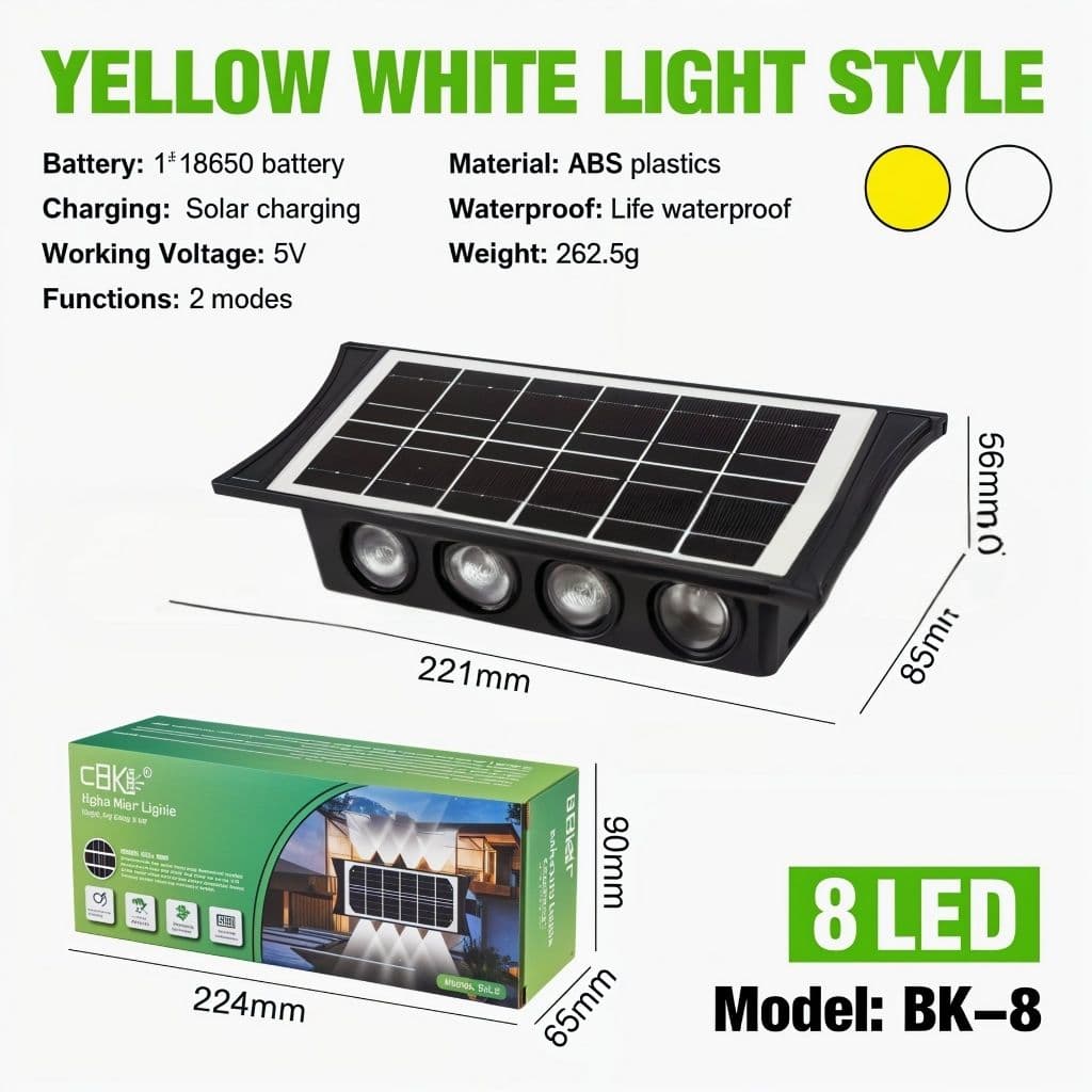 2x PCS Projecteur Solaire Étanche IP65 pour Jardin et Terrasse - Jouet & Gaming - صورة 3