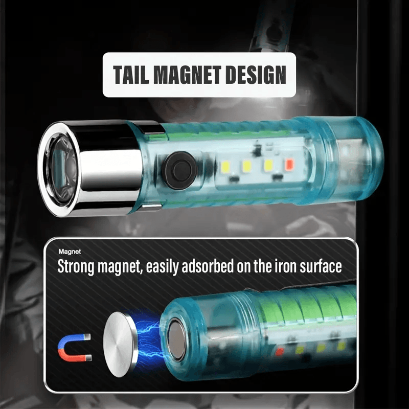 Mini lampe de poche LED multifonction super lumineuse avec aimant ZJ-023 - Camping et Randonnée - صورة 4