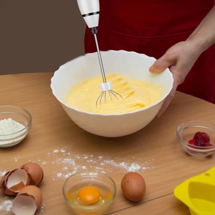 Mousseur à Lait, USB Rechargeable Portable mini fouet electrique 3 Vitesses avec Dual Fouet Tête Spirale - Cuisine - صورة 2