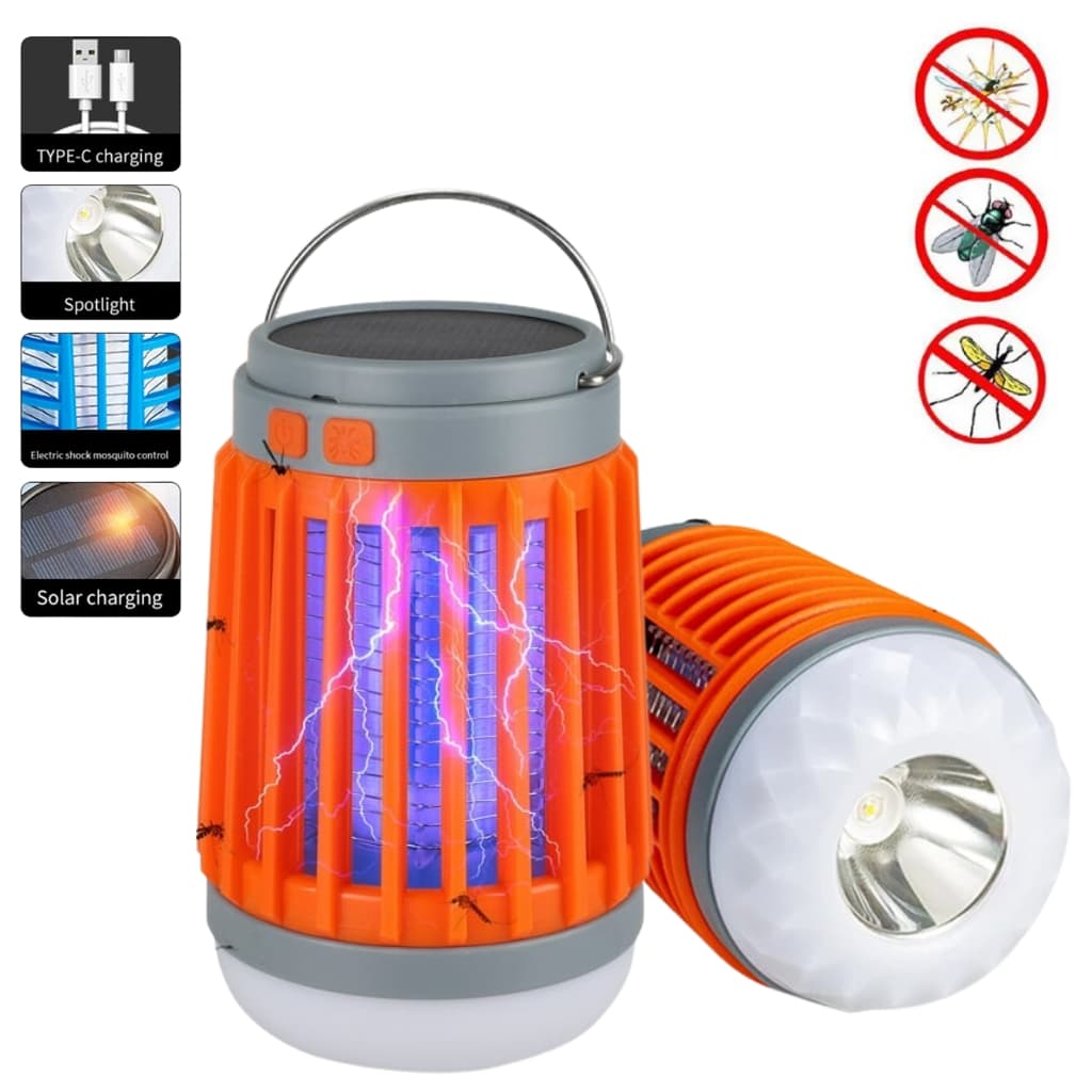 Lampe anti-moustique 3en1 fonctionne à l'énergie solaire et alimentée par batterie rechargeable - Camping et Randonnée - صورة 1