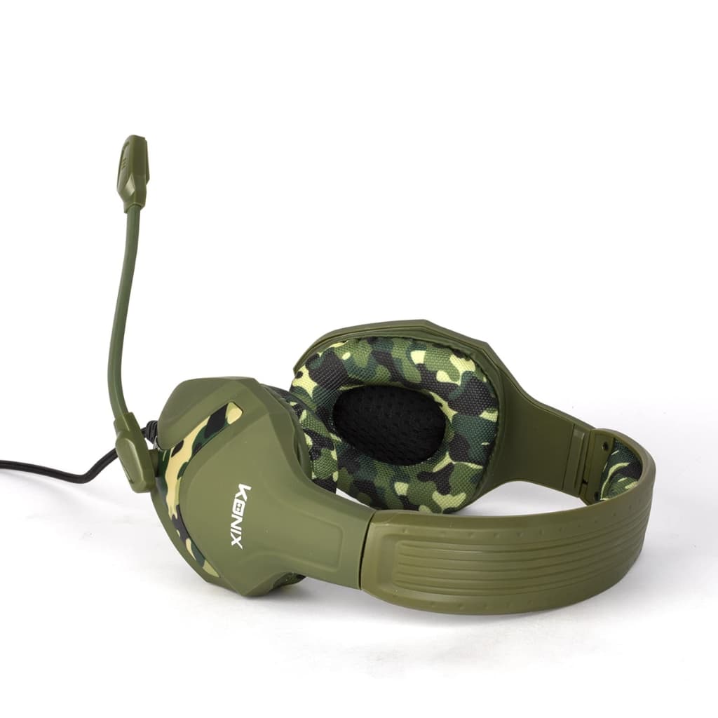 Konix Mythics Casque gaming filaire PS-400 pour console Haut-parleurs 40 mm - Microphone - Motif camouflage vert kaki - Électronique - صورة 4