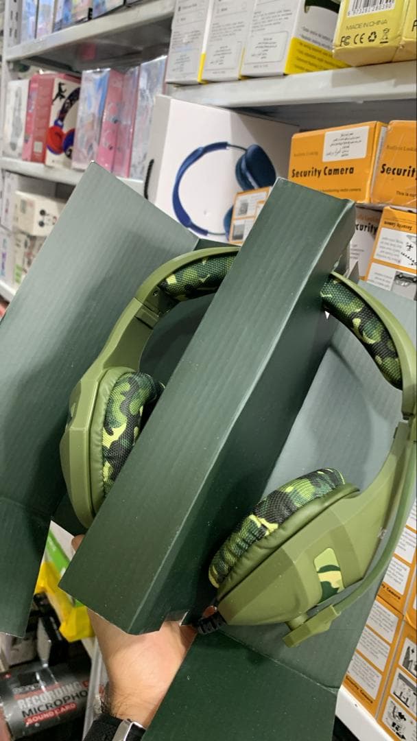 Konix Mythics Casque gaming filaire PS-400 pour console Haut-parleurs 40 mm - Microphone - Motif camouflage vert kaki - Électronique - صورة حقيقية 8