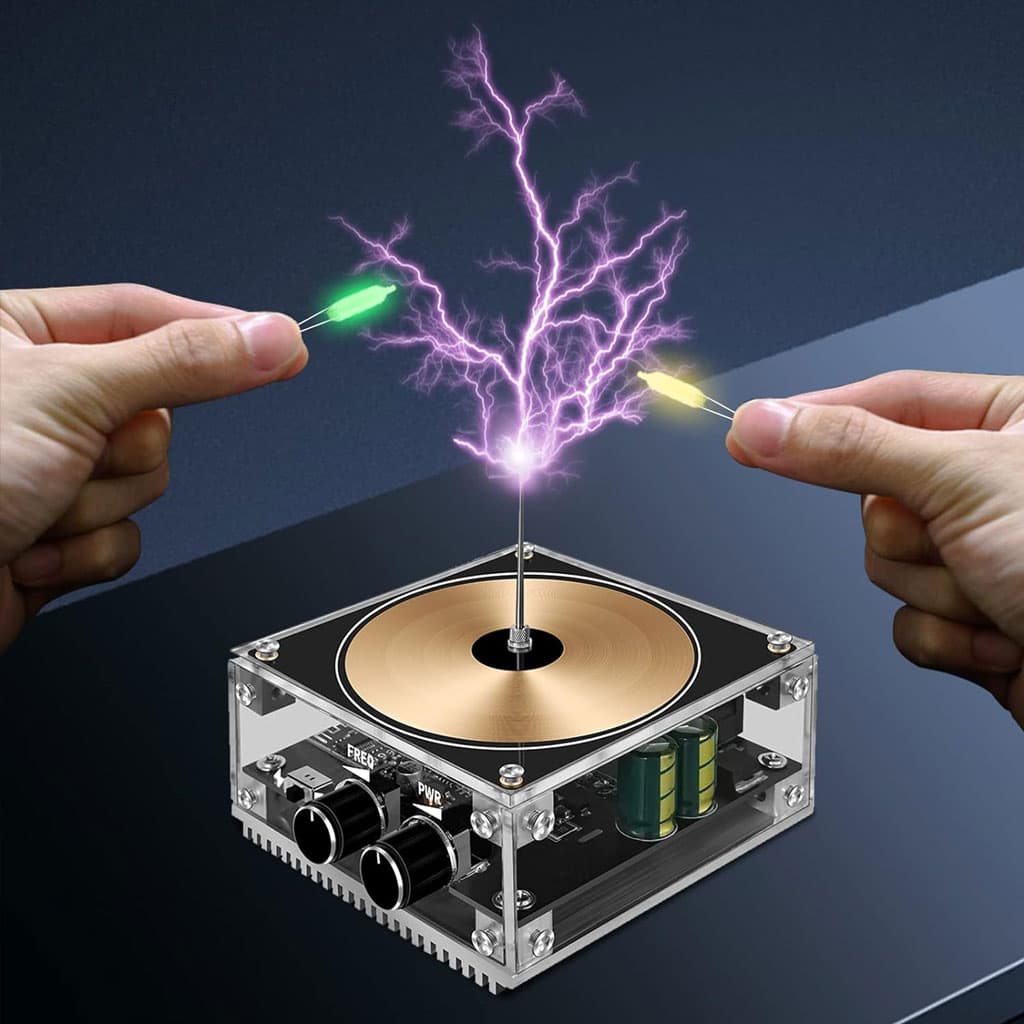Bluetooth Mini Music Tesla Coil Kit,10 Cm Solid State Touchable Artificial Lightning - Électronique - صورة 4