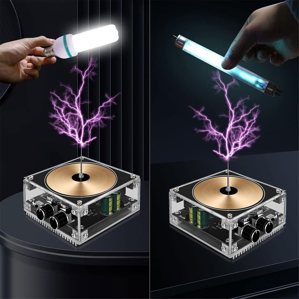 Bluetooth Mini Music Tesla Coil Kit,10 Cm Solid State Touchable Artificial Lightning - Électronique - صورة 10