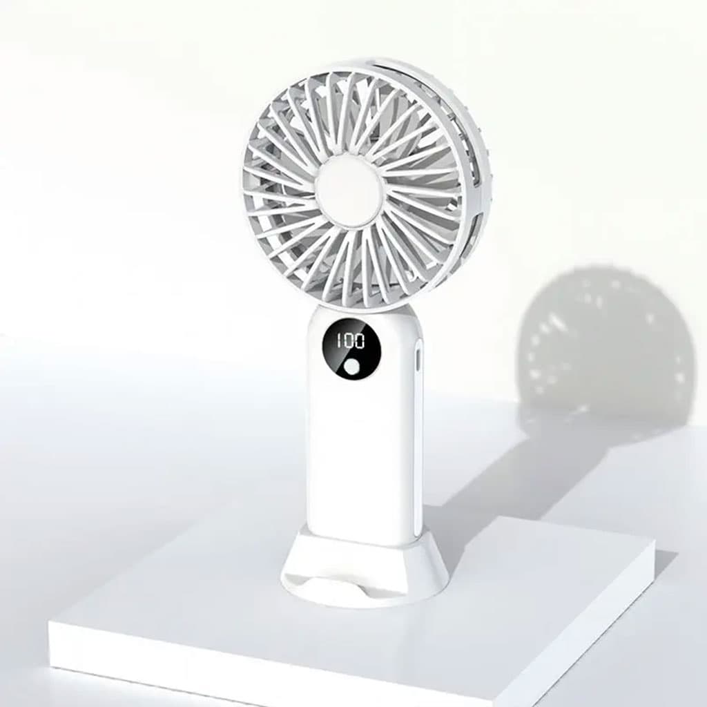 Mini ventilateur portable avec batterie 2400 mAh, léger, 3 vitesses, base mobile - Accessoires - صورة 7