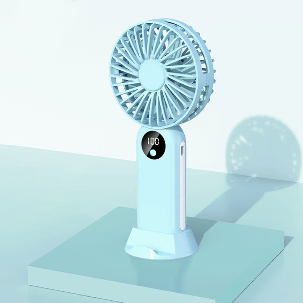 Mini ventilateur portable avec batterie 2400 mAh, léger, 3 vitesses, base mobile - Accessoires - صورة 8