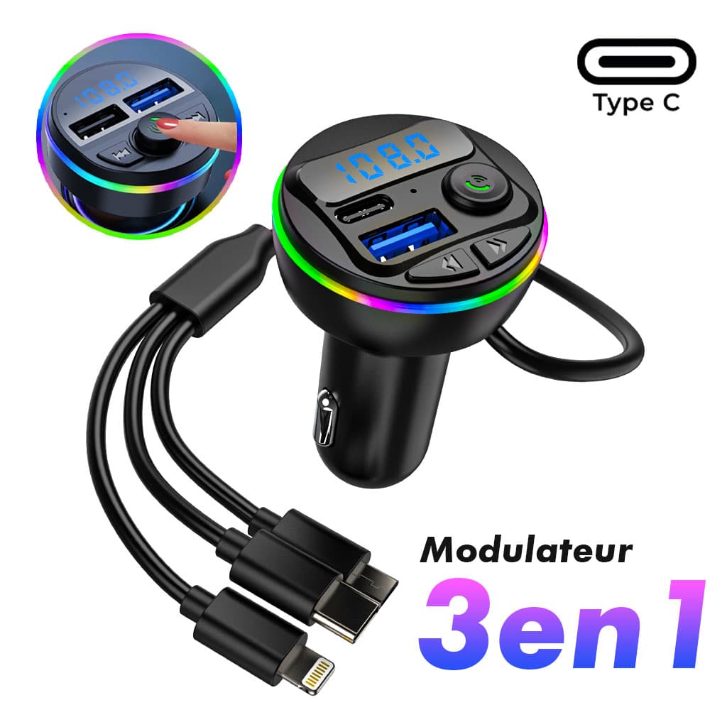 Transmetteur Bluetooth pour voiture, voiture Mp3 Player Radio Aux Adapter Lecteur de Musique - Accessoires Auto/Moto - صورة 1