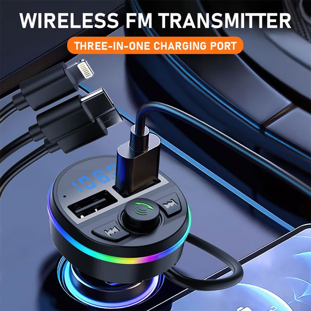 Transmetteur Bluetooth pour voiture, voiture Mp3 Player Radio Aux Adapter Lecteur de Musique - Accessoires Auto/Moto - صورة 5