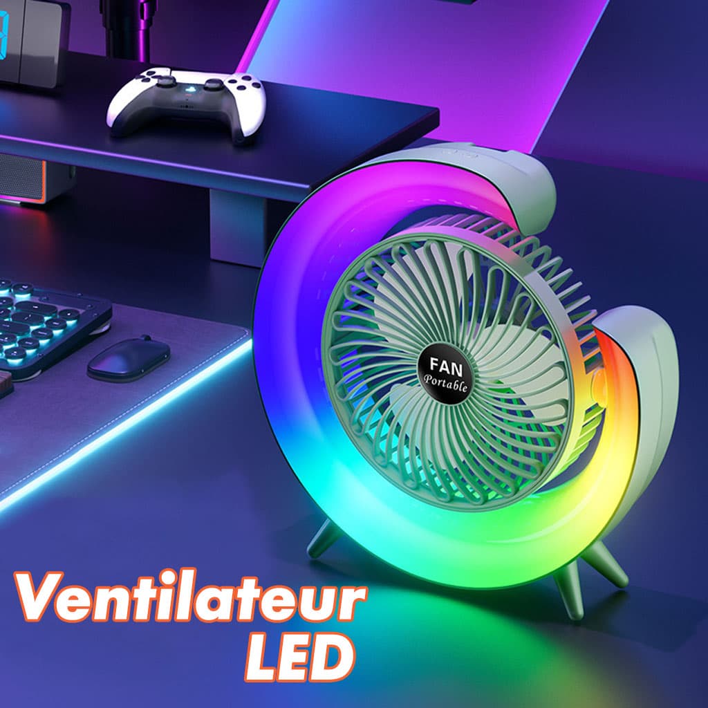 Ventilateur de table portable avec lampe G décorative à LED USB - Électronique - صورة 1