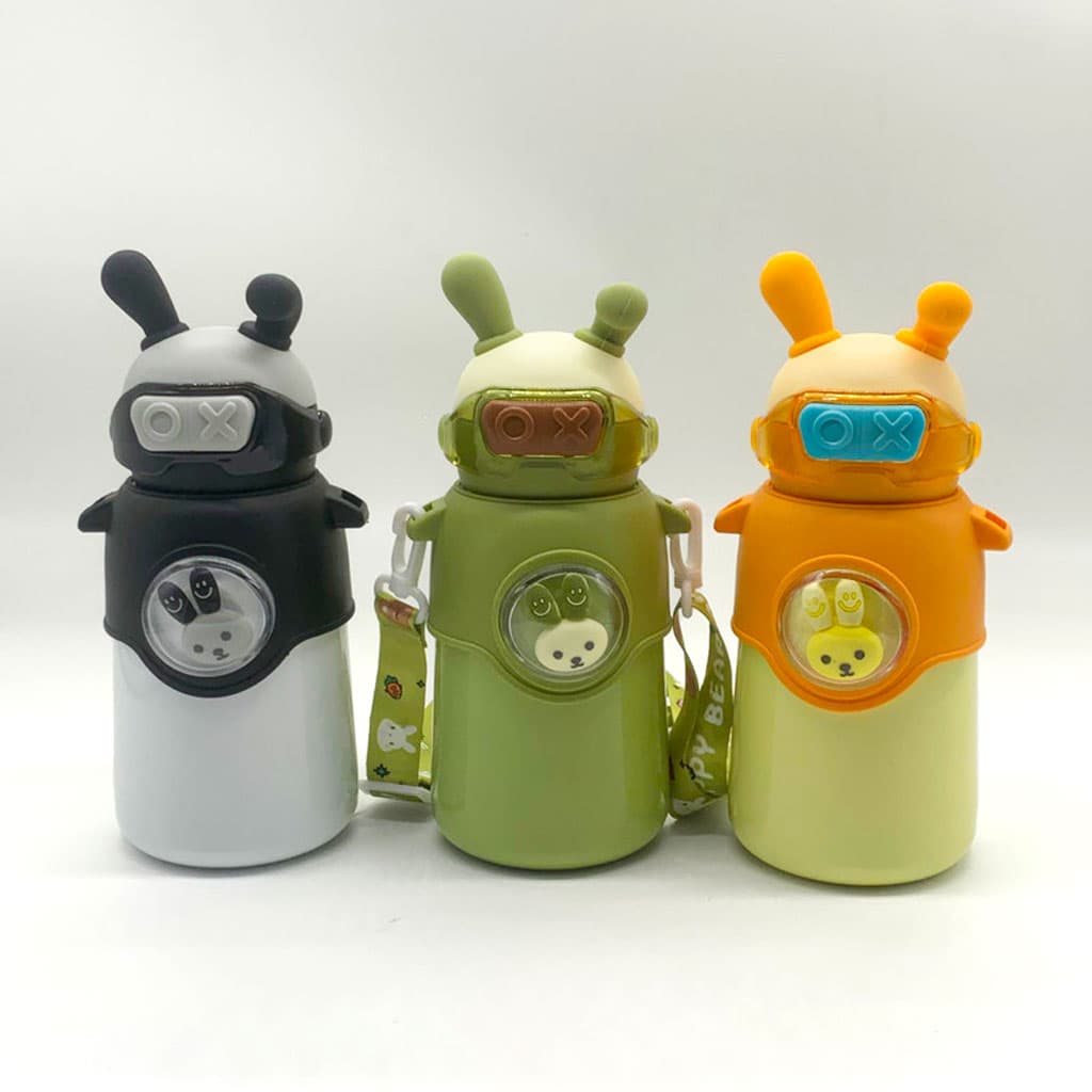 Bouteille Thermos en Acier Inoxydable 500 ml avec Paille, Motif Lapin pour Enfants - Divers - صورة 6