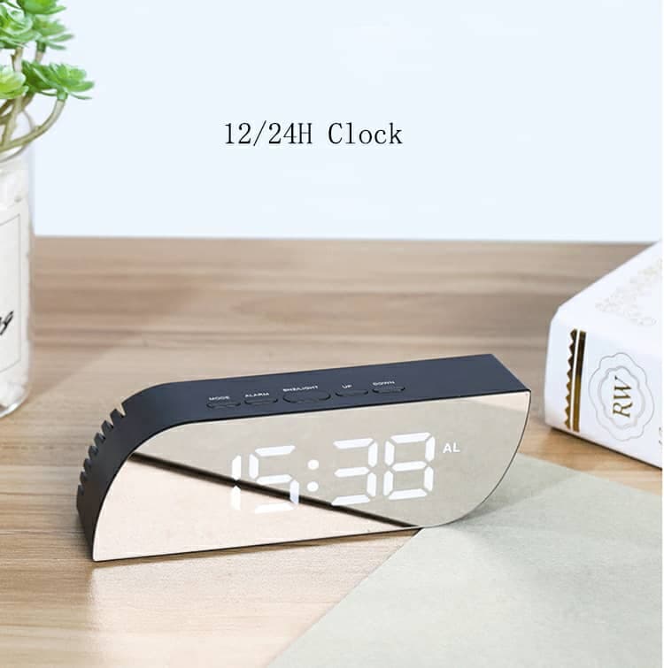 Réveil numérique intelligent horloge à affichage numérique miroir avec lumière LED - Électronique - صورة 3