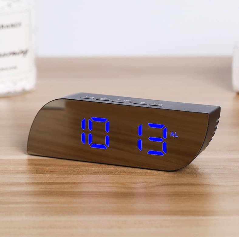 Réveil numérique intelligent horloge à affichage numérique miroir avec lumière LED - Électronique - صورة 5