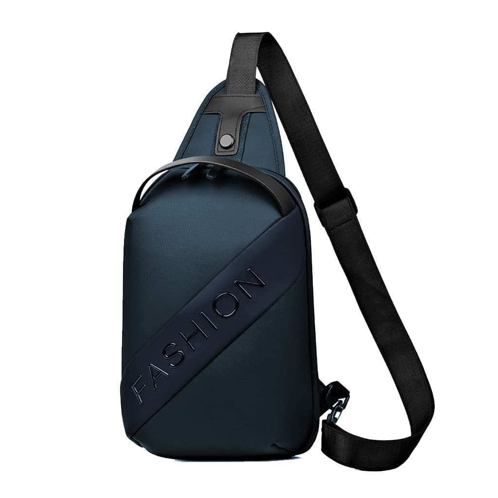 Fashion Black Sac de poitrine décontracté pour hommes avec bandoulière LX068 - Bleu - Sac à dos et Mode - صورة 1