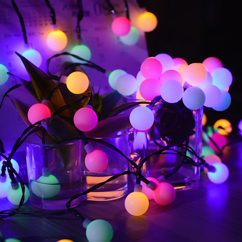 Guirlande lumineuse à 40 LED - 9 m - Branchement direct avec secteur étanche décoration idéale pour chambre (Rond) - Décoration - صورة 5