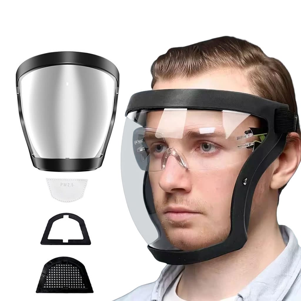 Masque facial intégral HD transparent, super protecteur anti-buée et respirant - Outillage et Bricolage - صورة 1