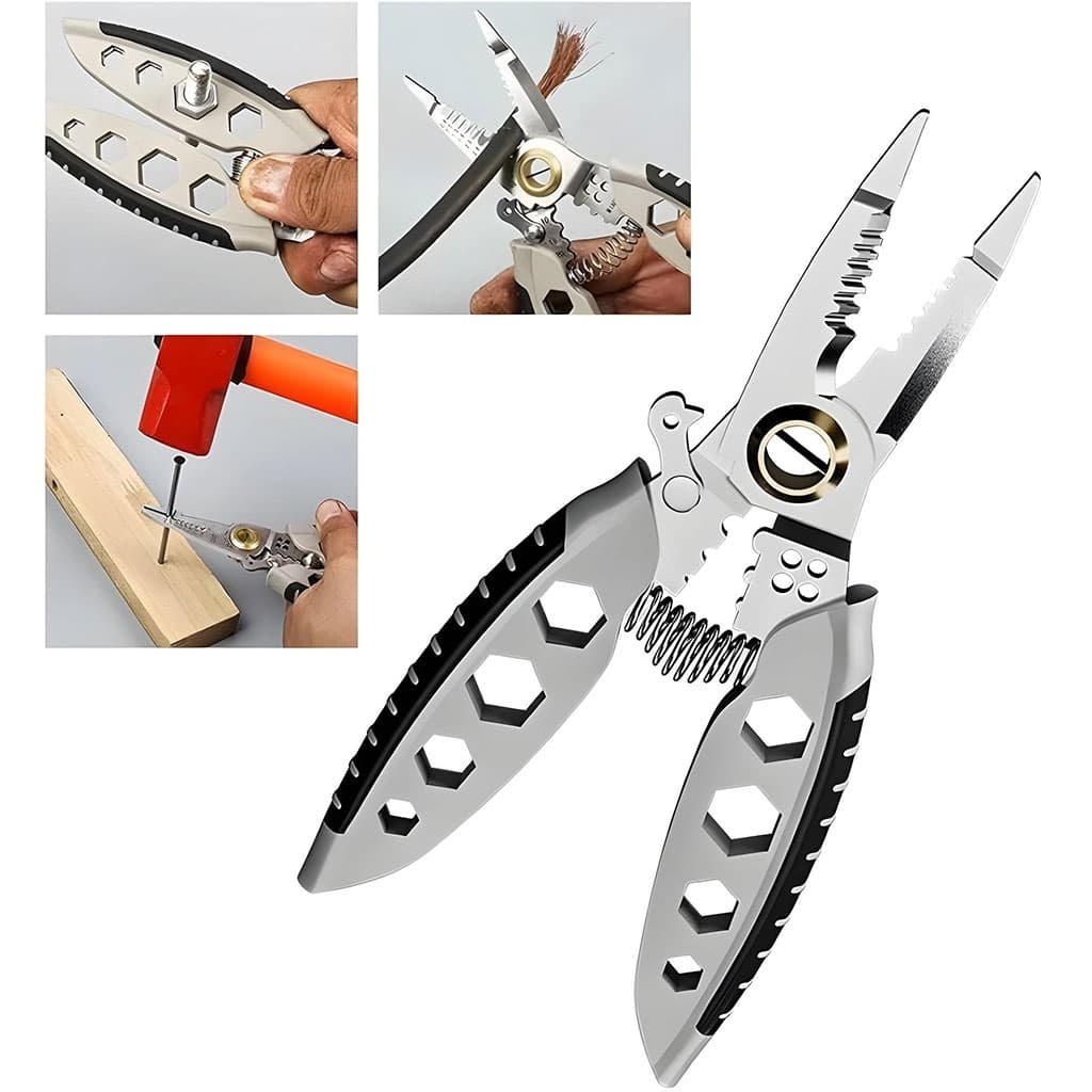 Pince à Dénuder Multifonction de 17,8 cm 9-en-1 Outil à Dénudage Pour Électriciens Professionnel - Outillage et Bricolage - صورة 1
