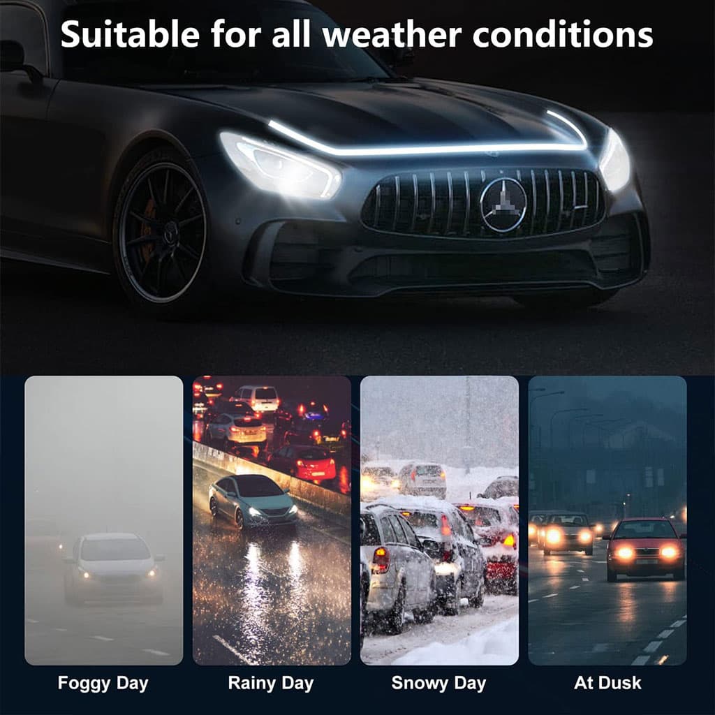 LED dynamiques Bandes lumineuses pour capot de voiture - Accessoires Auto/Moto - صورة 4