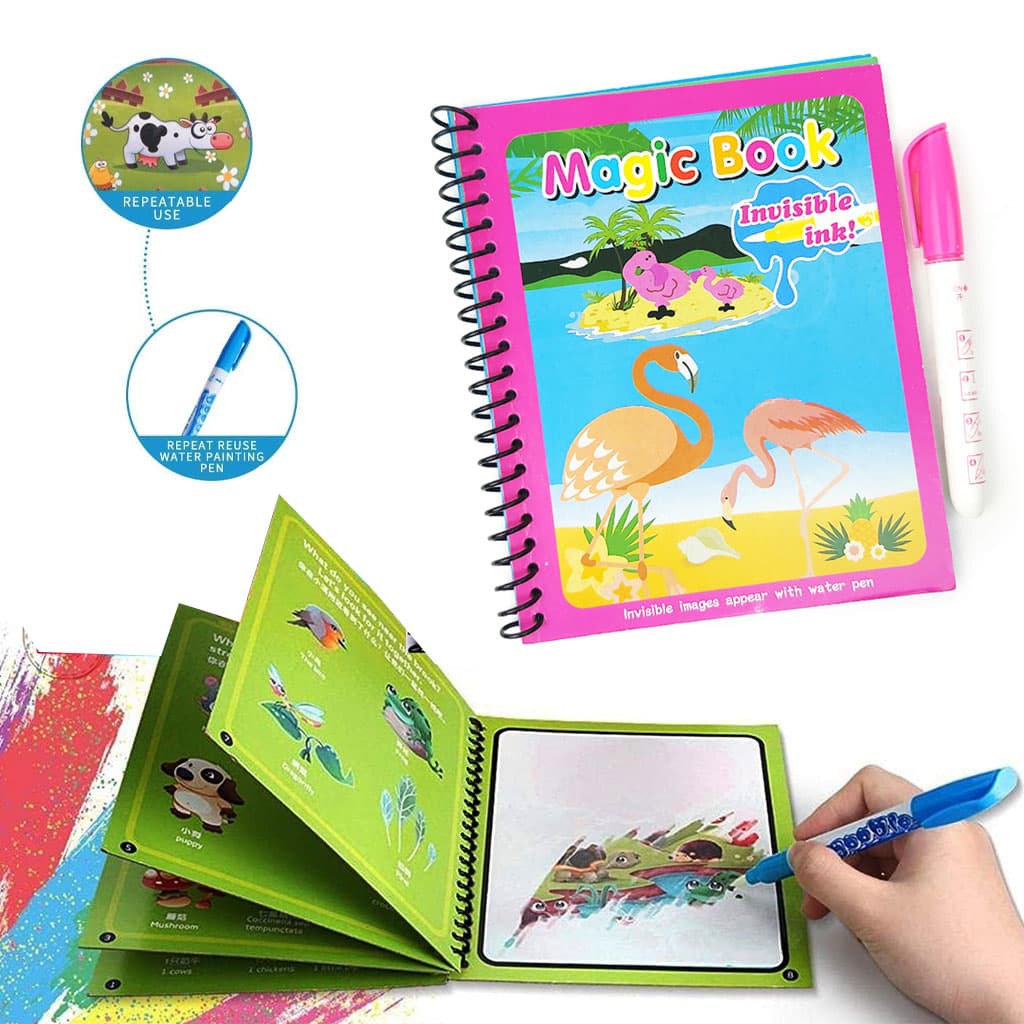 Magic Book réutilisable avec des dessins animés pour enfants et un stylo à eau - Divers - صورة 1