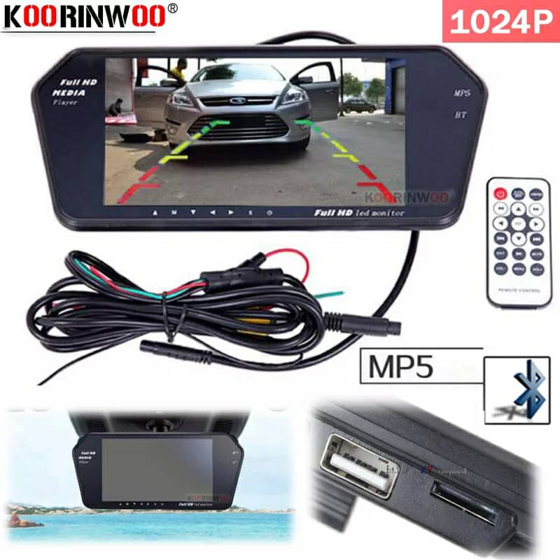 Rétroviseur écran LCD TFT 7 pouces MP5 bluetooth 1024P - Accessoires Auto/Moto - صورة 1