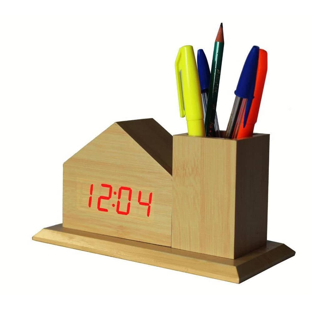Digital Wooden Clock Sound Control VST-879 - Électronique - صورة 2