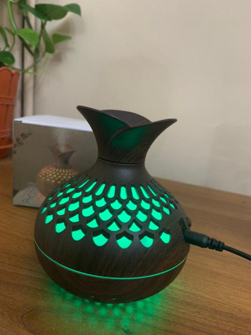 Diffuseur D’huiles Essentielles 300ml Avec 7 Lumières LED Colorée - Décoration - صورة حقيقية 7