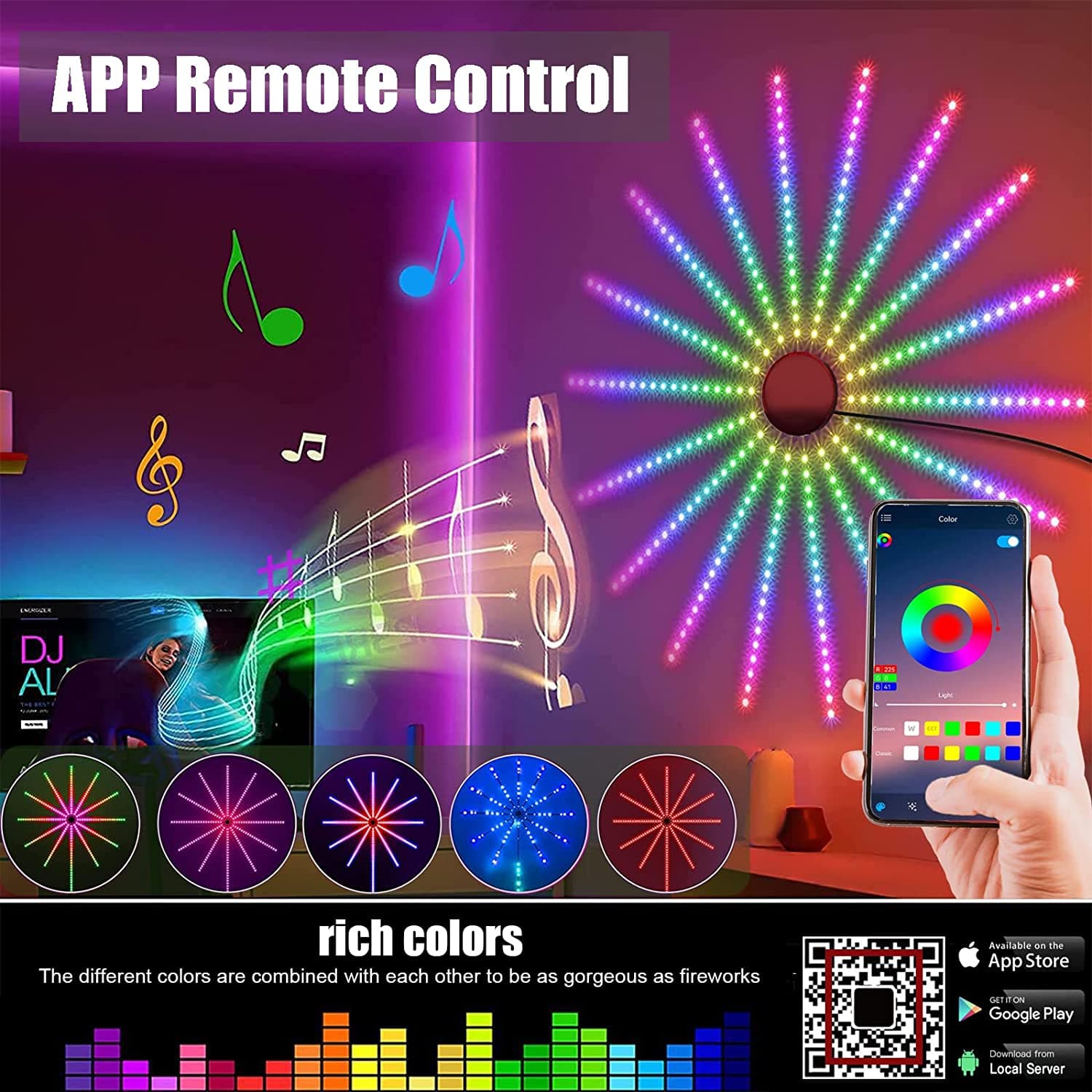 feux d’artifice App Smart Control IC Led RGB Light décoration de la maison - Électronique - صورة 4