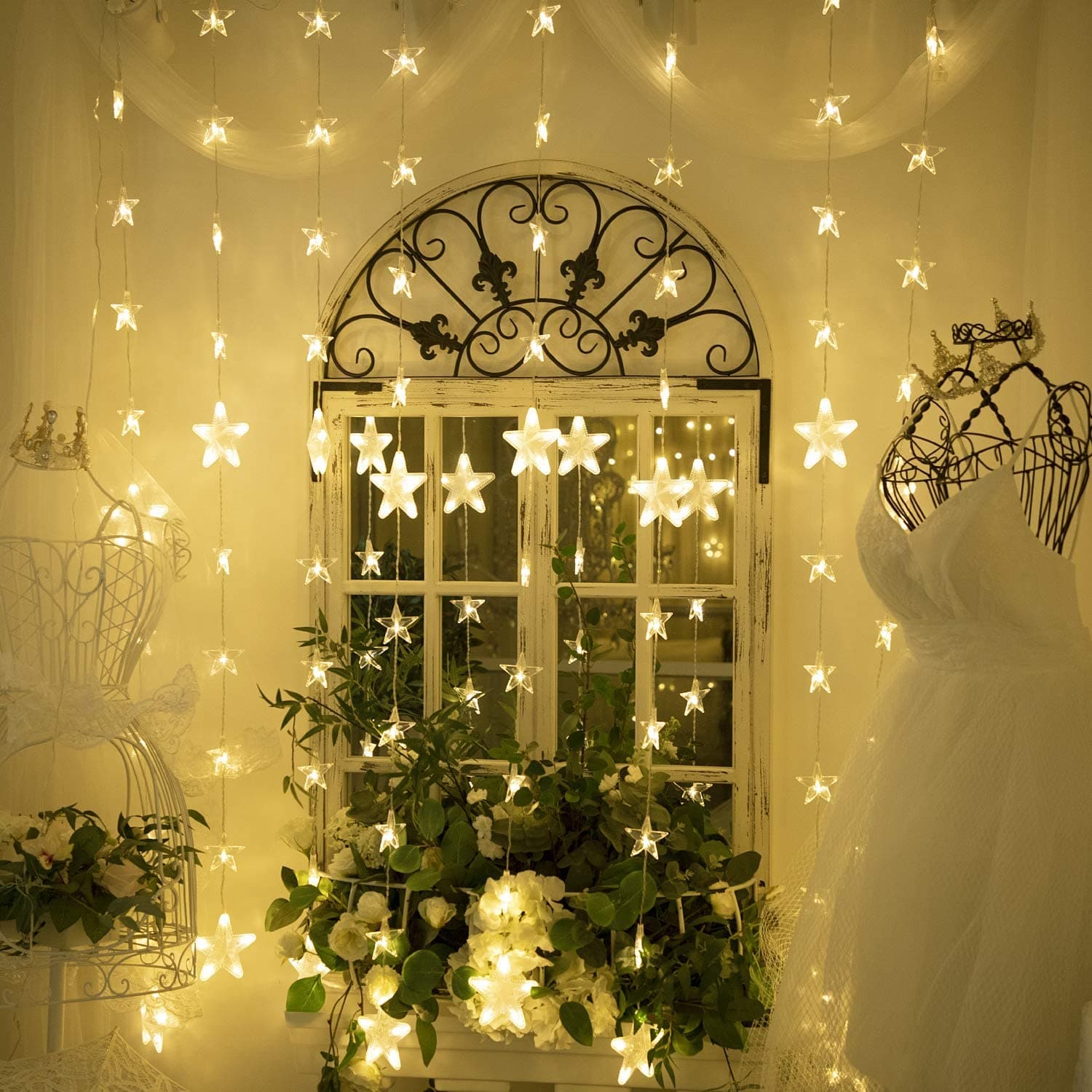 Guirlande lumineuse rideau Stars LED Imperméable 2.5/3.5M 220V - Électronique - صورة 6