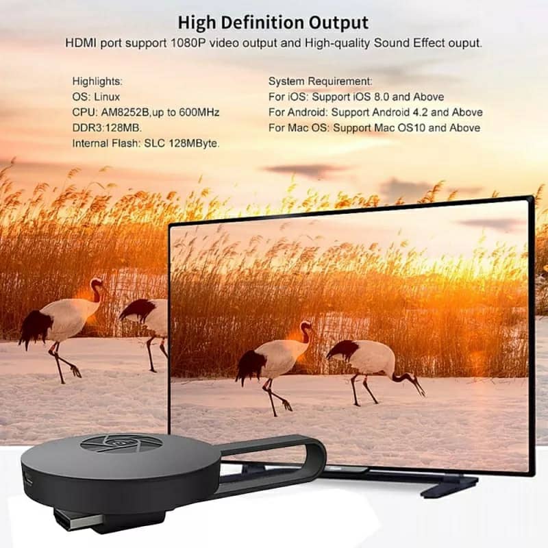 chromecast 4K WiFi Wireless Display Dongle TV Stick TV Stick Media Video Streamer HD - Électronique - صورة 3