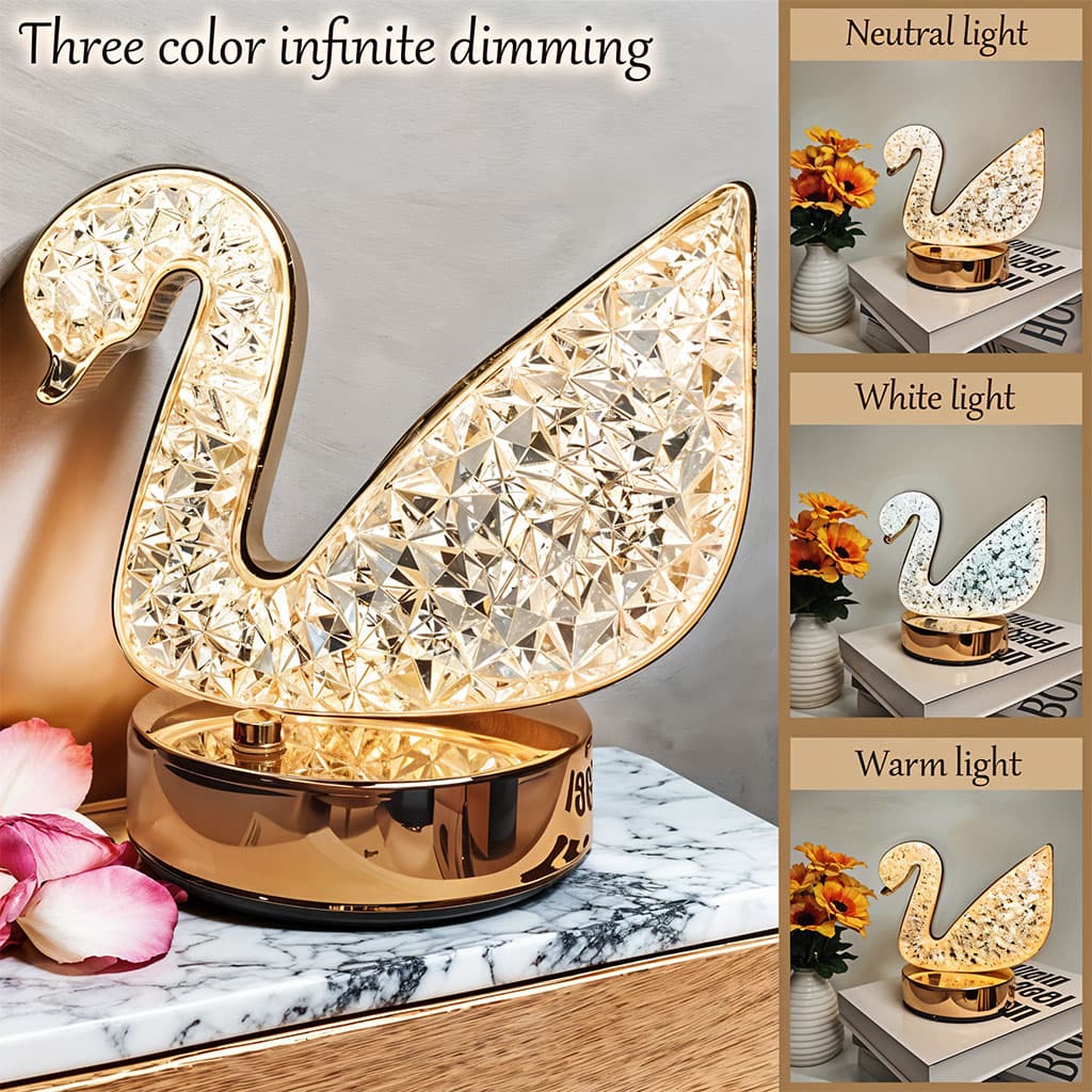 Lampe de Table et Veilleuse à Intensité Variable en Crystal - Décoration - صورة 1
