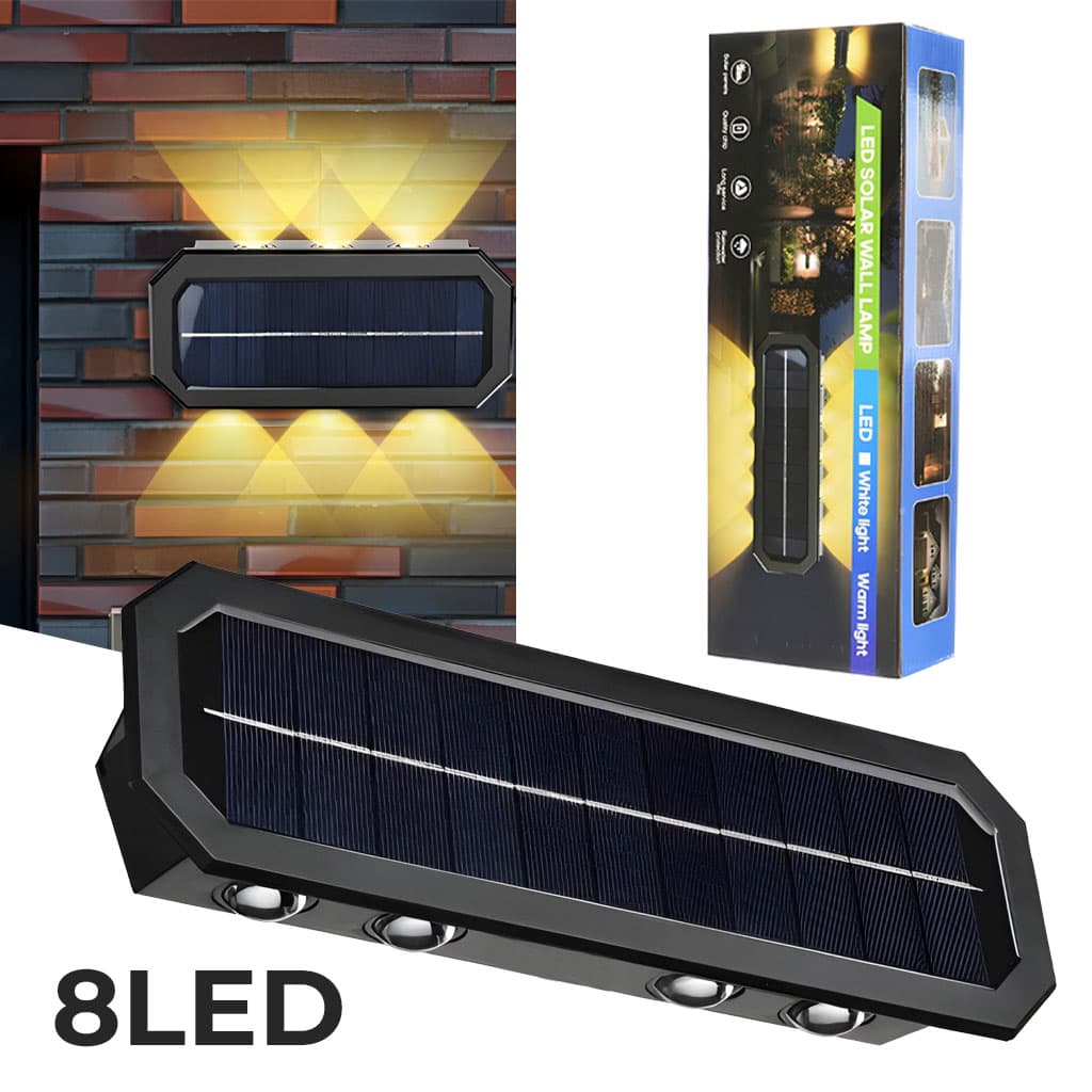 Lampe Solaire Murale 8LED avec Détection de Mouvement Auto 1Pcs - Maison - صورة 1