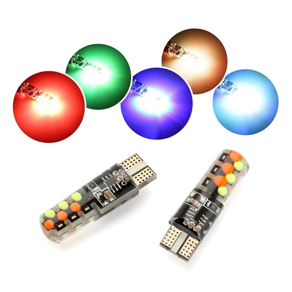 Lot de 2 LED Multicolore pour Voiture 12V T10 - Accessoires Auto/Moto - صورة 3