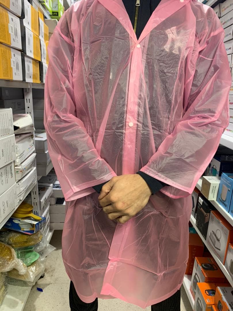 Eva Manteau imperméable à capuche – Rose - Produits de saison - صورة حقيقية 4