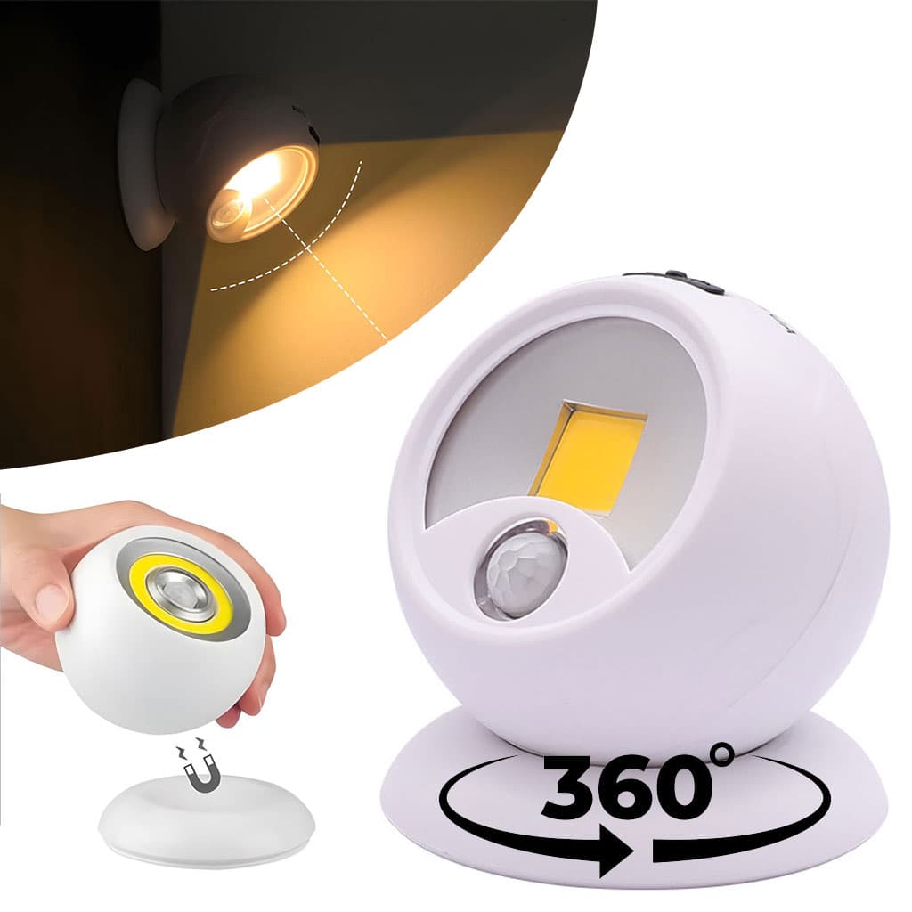 Lampe COB à détecteur de mouvement portable à 360 ° - Décoration - صورة 1