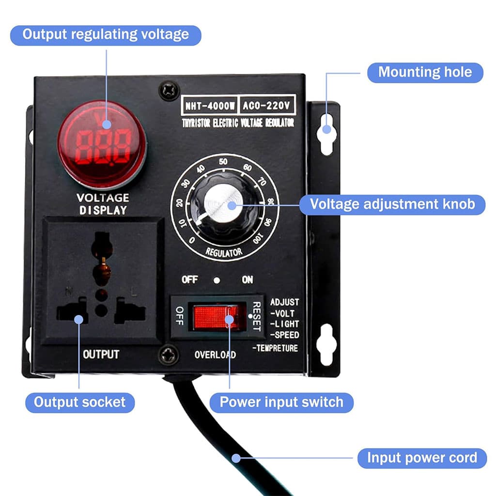 Régulateur de tension SCR AC 230V 4000W - Outillage et Bricolage - صورة 6