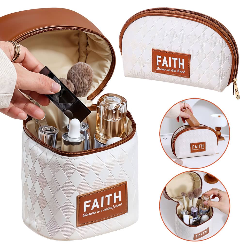 Trousse de maquillage 2en1 compacte avec plusieurs compartiments