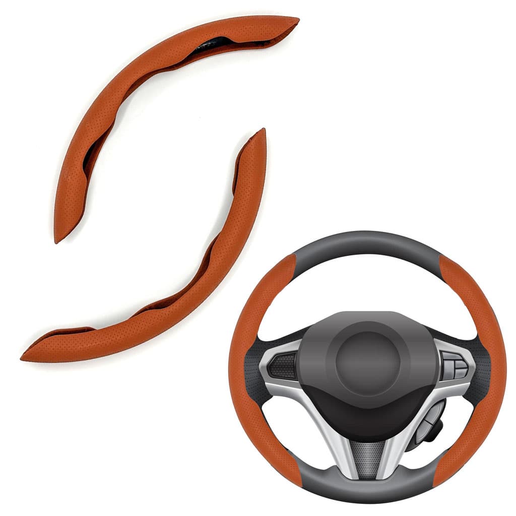 Couvre Volant Universel en Simili Cuir 2Pcs - Accessoires Auto/Moto - صورة 4